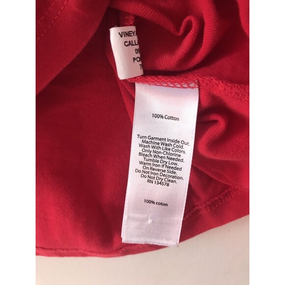 Vineyard Vines Kids Santa Whale Long Sleeve Shirt -Size L Red Color - Picture 4 of 12